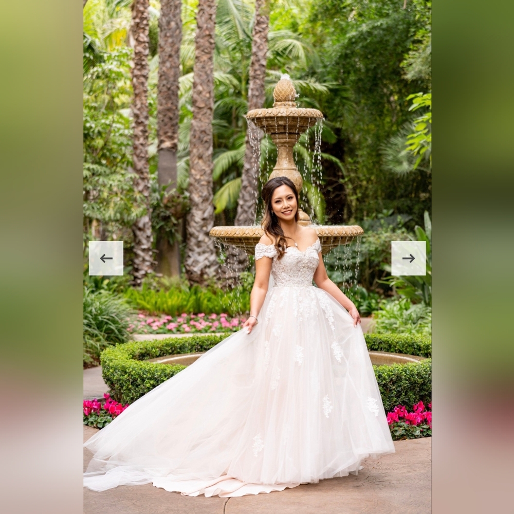 Elegant Lace Off-Shoulder Wedding Dress - Picture 9 of 10